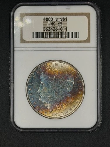 1880 s Toned Morgan Dollar NGC MS65
