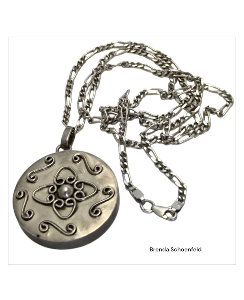 Hand-wrought Vintage Taxco Mexico BRENDA SCHOENFELD Sterling Silver Necklace  - Image 3 of 4