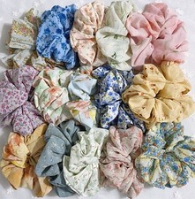  US Seller Random 4pcs Handmade Medium Large Size Classic Floral Hair Scrunchie