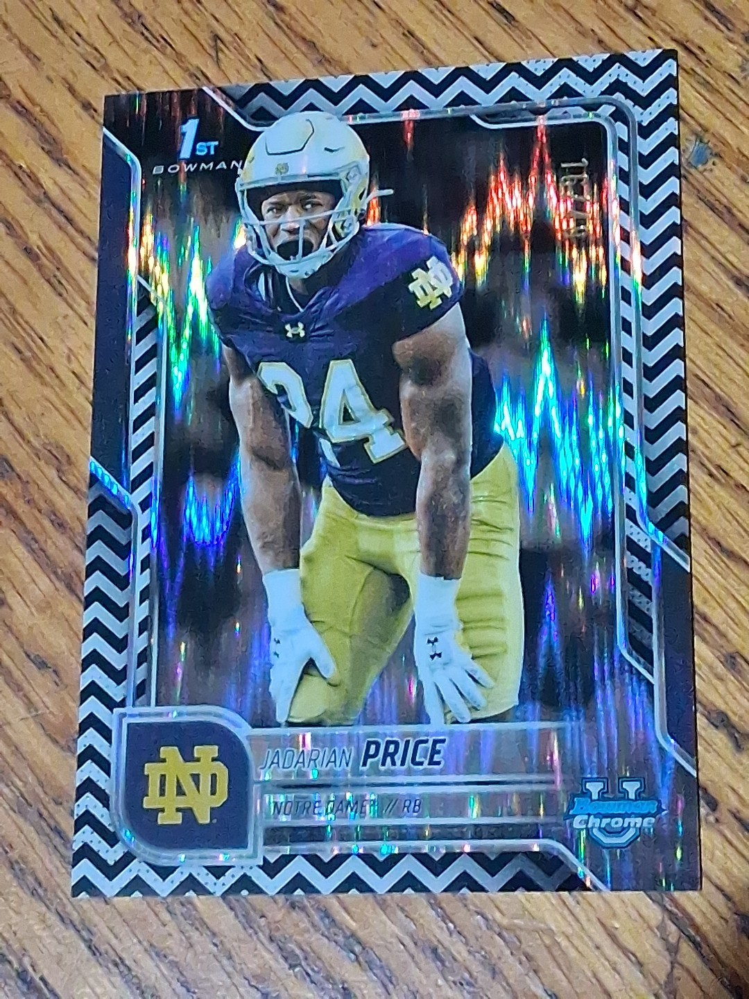 Jadarian Price 2025 Bowman Chrome U Black & White Stealth Refractor /48 #117