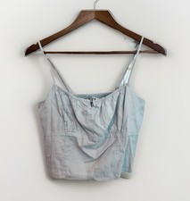 Abercrombie  Fitch NWT Women's Sz M Light Blue Baby Doll Cropped Camisole Tank