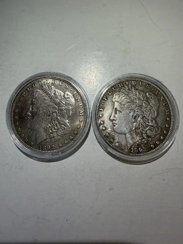 Pluribus unum 1892 Silver Dollar and 1893