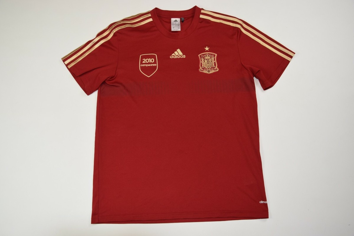 SPAIN JERSEY ADIDAS SHIRT 2010 KIT L LARGE MEN CAMPEONES