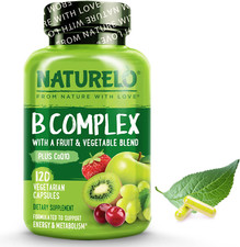 Vitamin B Complex with Methyl B12, Methyl Folate, Vitamin B6, Biotin plus Cho...