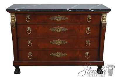 L67797: HENREDON Marble Top Walnut Empire Style Chest