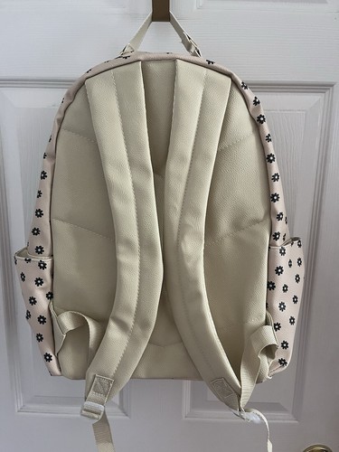 New Jessica Simpson Floral Faux Leather Laptop Backpack Beige Tan Woman's - Picture 4 of 5