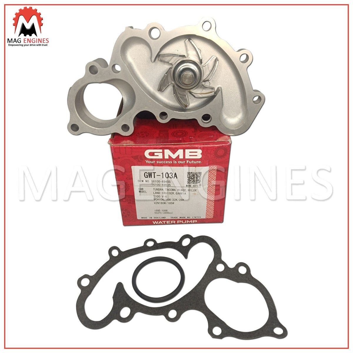16100-69405 WATER PUMP TOYOTA 5VZ-FE V6 FOR GRANVIA GRAND HIACE
