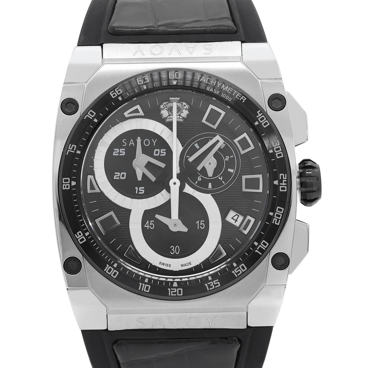 Savoy Icon Extreme Steel Chronograph Black Dial Men Quartz Watch