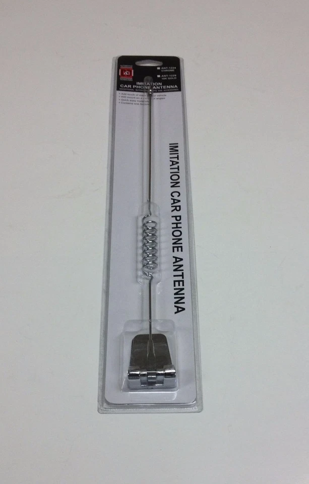 ANTENA FICTICIA DECORATIVA AÉREA TELÉFONO IMITACIÓN COCHE METAL CROMADO 13" ANT-1224 Foto 2 de 3