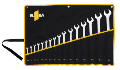 ELORA Ringmaulschlüssel-Satz in Rolltasche, 8 bis 26 Teile