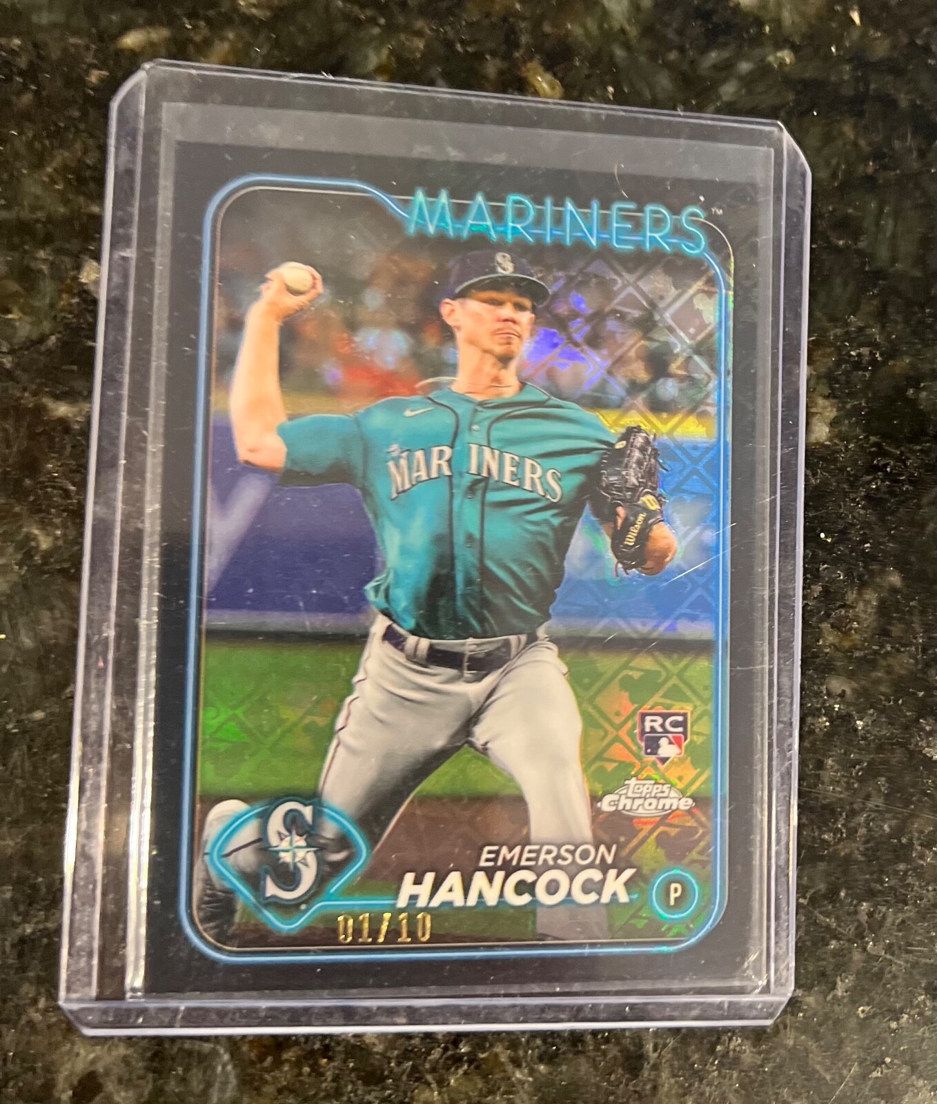 2024 topps chrome logofractor emerson hancock black refractor /10
