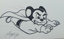 1 schizzo MIGHTY MOUSE di Doug Baron ~ matita e pennarello (dal 2009