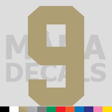 Number Nine 9 Vinyl Die Cut Decal Sticker - Jersey Sport Athlete Varsity
