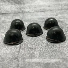 5pack WW2 Helmet Weathered Strap Block  Accessory for Minifigures E107063