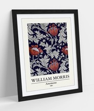 WILLIAM MORRIS ANEMONE HOME BEDROOM DECOR FRAMED WALL ART POSTER PRINT 4 SIZES