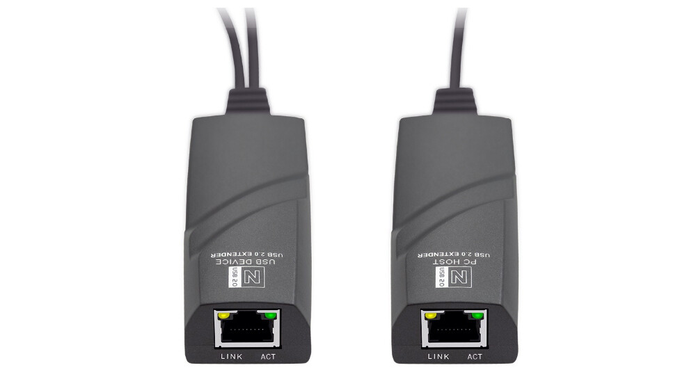Range Extender USB 2.0 Attivo Via Cavo RJ45 Cat5E/Cat6 – Fino A 60 Metri (200 Piedi), Alimentato