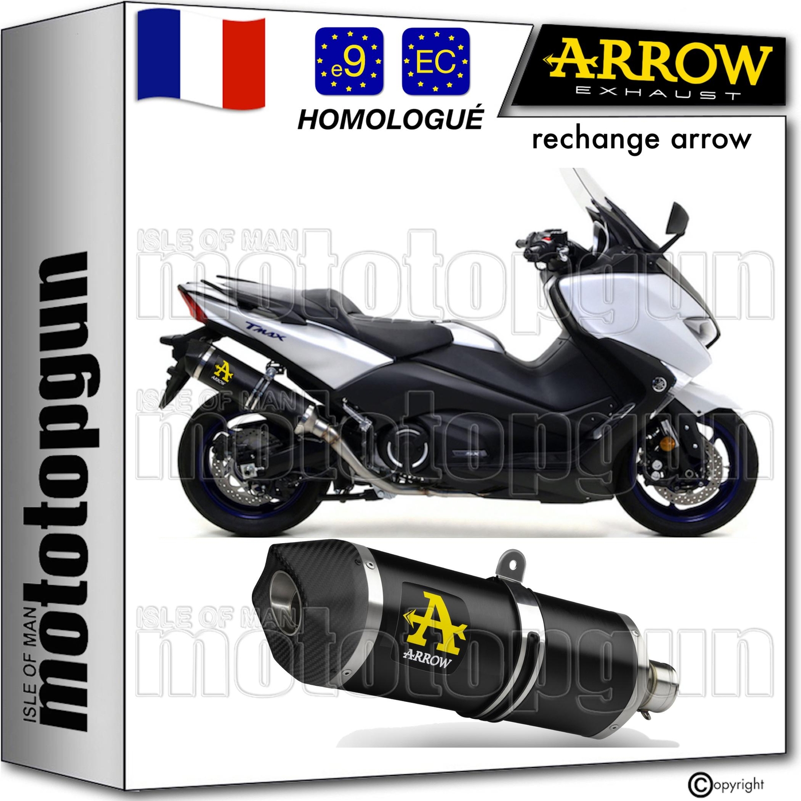 Pot Arrow noir Tmax 530 2017 pour améliorer le bruit et le look en ville