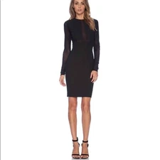 ELIZABETH & JAMES Black Mesh Elodie Bodycon Cocktail Dress Size 2 $485 NWT #343