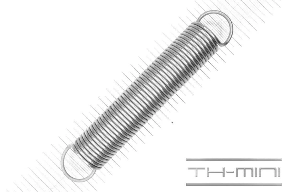 GUTEKUNST FEDERN Zug-Feder 3mm Haken Öse 32x185mm 22,4kg Spiral Edel-stahl rostfrei Metall