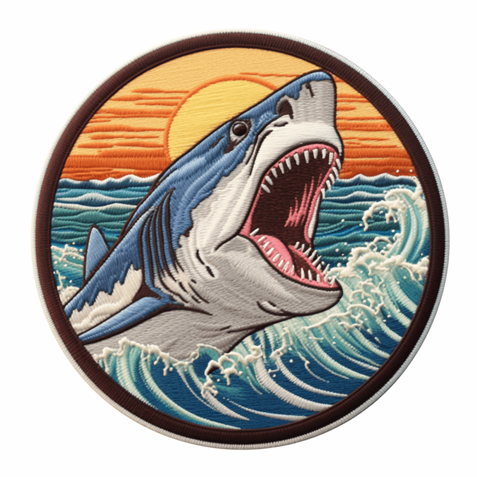 Megalodon Shark Patch Iron-on Applique For Clothing Vest Jac