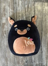 Squishmallow Oficial Kellytoy Coleccionable PetSquad Perros (Perro Mateo Rotweiler)