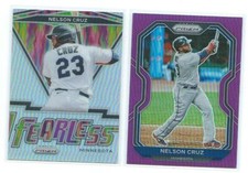 2021 Prizm-Nelson Cruz Silver Fearless & Purple Prizm base cd.-Minnesota Twins