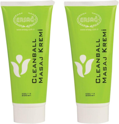 Ersağ Clean Ball Massage Cream 200ml 2-Pack | Baby & Adult Skin Care | Daily Use