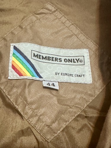 Vintage Members Only Jacket Adult 44 Large Brown Motorcycle Zip Up 80s 90s Mens - Picture 2 of 3
