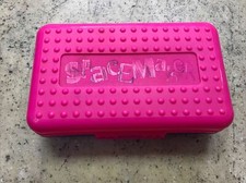 Vintage Spacemaker Pencil Case Box 8 x 5  Pink  Purple w/ Crayons Fast Ship 