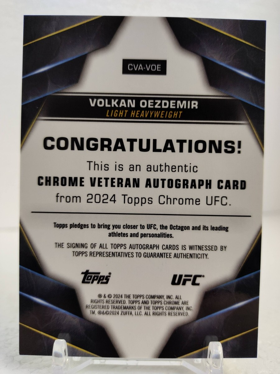 VOLKAN OEZDEMIR AUTO #/50 Gold REFRACTOR 2024 Topps Chrome UFC | eBay