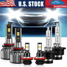 For Honda Odyssey 2011 LED Headlight Kit Hi/Low Beam+Fog Light Bulb 6500K White