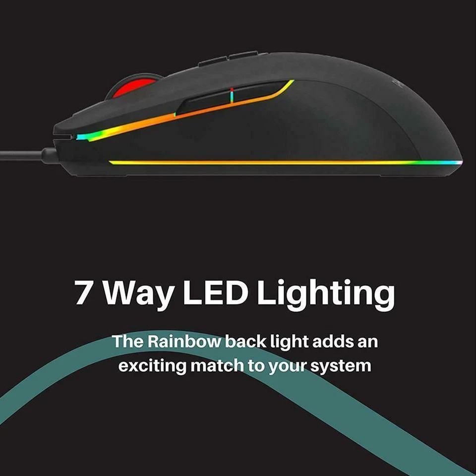 PHILIPS Wired Mouse Gaming PC Computer Gamer Mice Optical Gaming Mice - Image 4 of 4