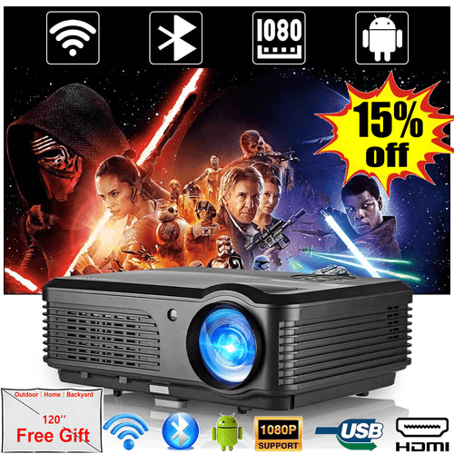 LED Android Blue-tooth Projector Home HD 1080P Youtube Video Game Movie Theater TN10494 LED Android Blue-tooth Projector Home HD 1080P Youtube Video Game Movie Theater TN10494