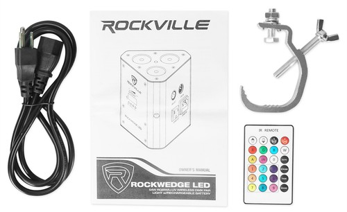 (2) Rockville RockWedge LED Battery Powered Par Lights+Wireless DMX Controller - Picture 11 of 12