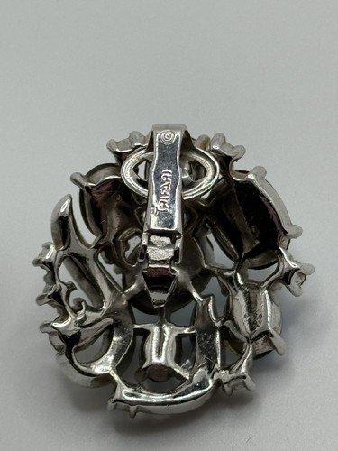 Orecchini Vintage Corona Trifari Riflesso Gioielli della Fantasia Cabochon Clip On - Foto 15 di 20