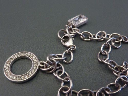 S.Oliver 925er Silber Silberarmband Charm Bettelarmband Zirkonias 19cm 13,7g - Picture 4 of 9