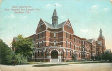 California Stockton Male State Hospital San Joaquin C-1910 Postcard 22-11722