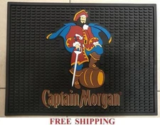 CAPTAIN MORGAN SPICED RUM RUBBER SPILL MAT BAR MAT COASTER 12"x 9.5" NEW