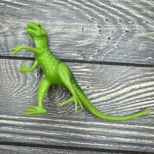 Vintage Plastic Dinosaur T-Rex Tyrannosaurus Rex Bright Green 4  