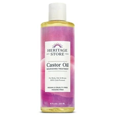 Heritage Store Castor Oil, Nourishing Hair Treatment, Deep Hydration, 8oz
