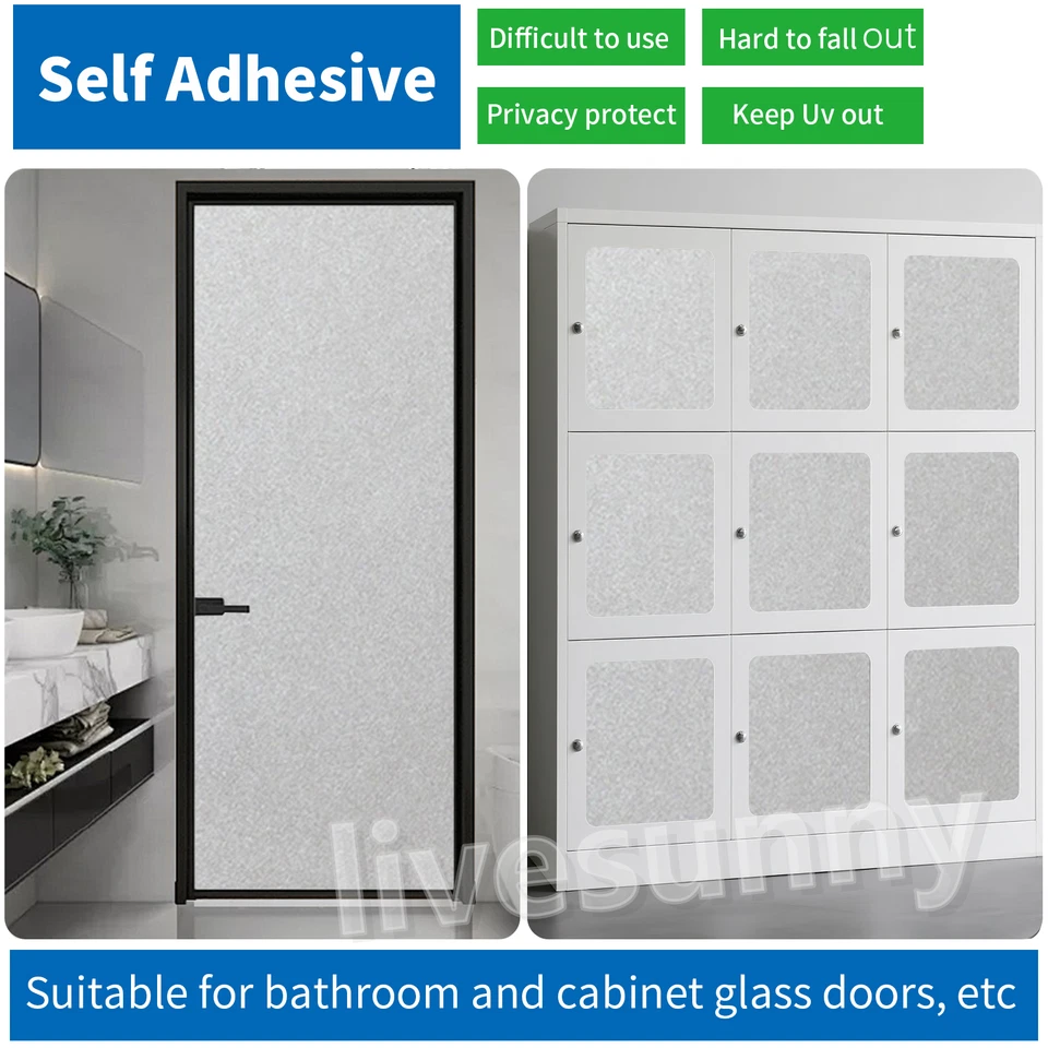 5M Frosted Window Film Privacy Glass Etched Vinyl Bubble Free Self Adhesive.Roll - Image 4 of 4