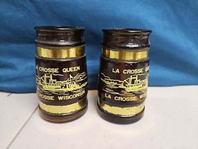 La Crosse Queen Cruise Boat Mini Mugs S/P Shakers Wisconsin Mississippi River