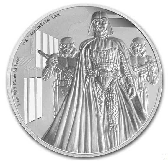 2016 Niue Disney Star Wars Classic Darth Vader 1oz Silver Mint Package COA