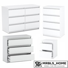 Kommode mit 2-8 Schubladen Sideboard Schubladenschrank Schuhschrank (Weiß Matt)