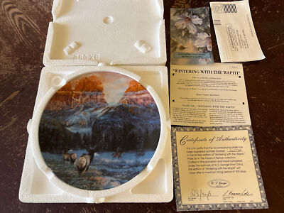 WL George - Faces of Nature Plate - Wintering With The Wapiti -Julie Kramer Cole