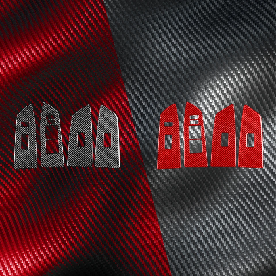 Hot Genuine Carbon Fiber Door Window Switch Panel Trim for Toyota Tundra 2007-13 Foto 2 de 4