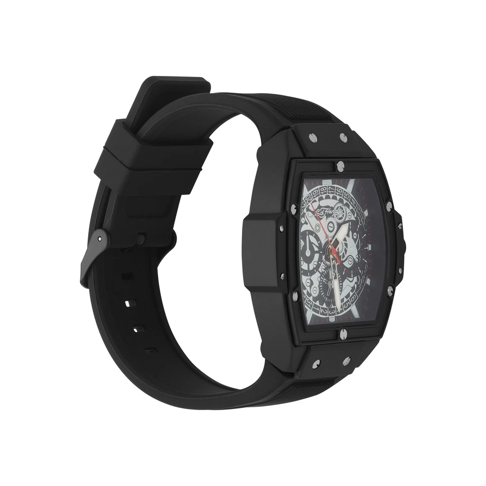 Ed Hardy Men's Black Textured Silicone Strap Watch 48mm - Image 2 of 3