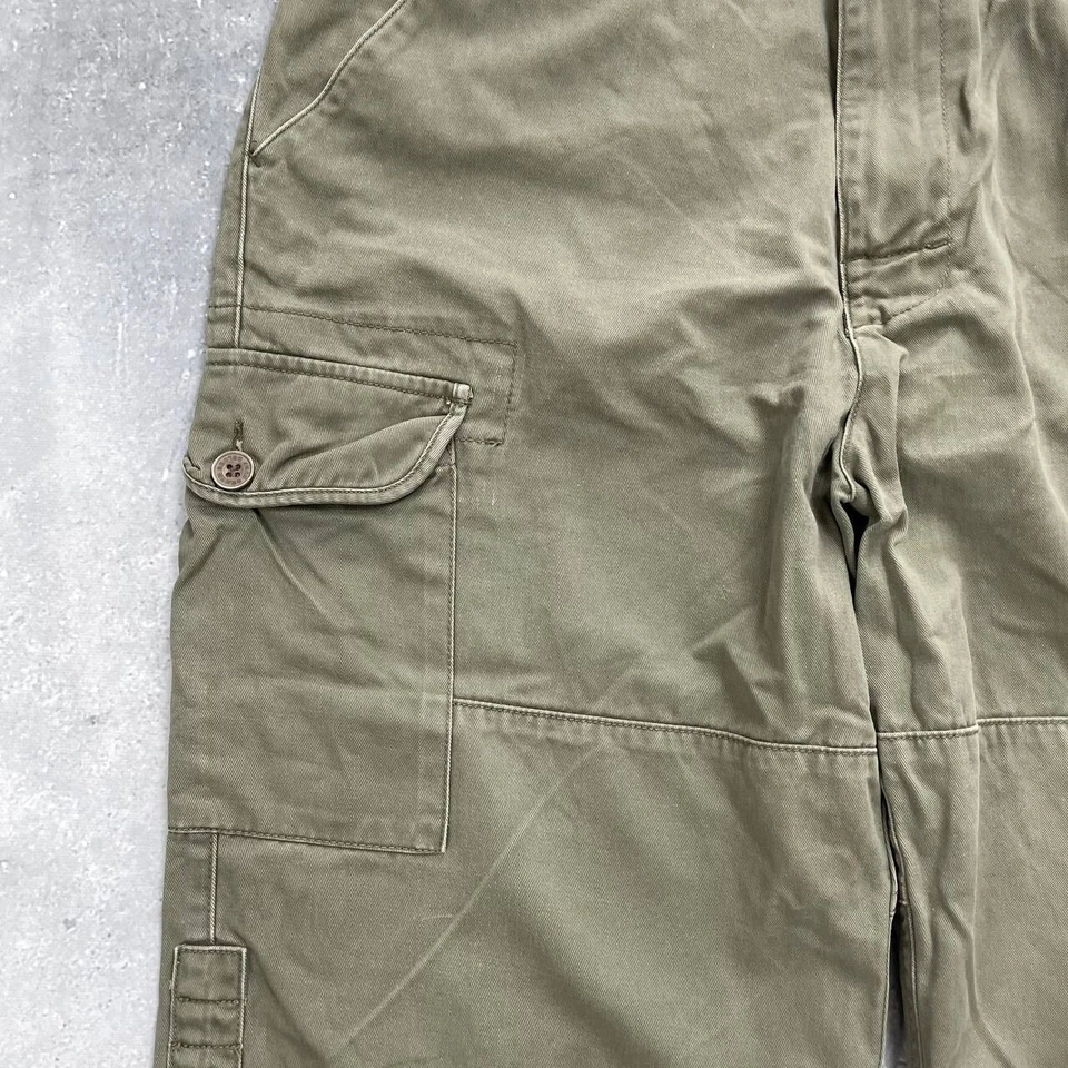 Pantalones Cortos Carga Mambo Vintage Desteñidos Verde Oliva Talla 36 Foto 4 de 4