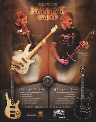 Mastodon band Troy Sanders Bill Kelliher 2008 Yamaha Guitar & Bass ad print