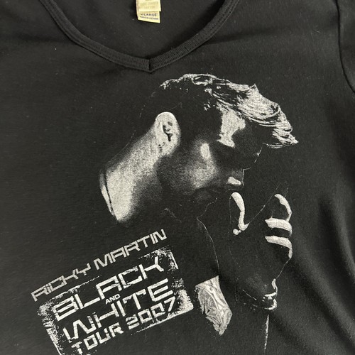 Ricky Martin Black and White Tour 2007 Girls Sz Youth XL T-Shirt Concert Tee - Picture 8 of 9